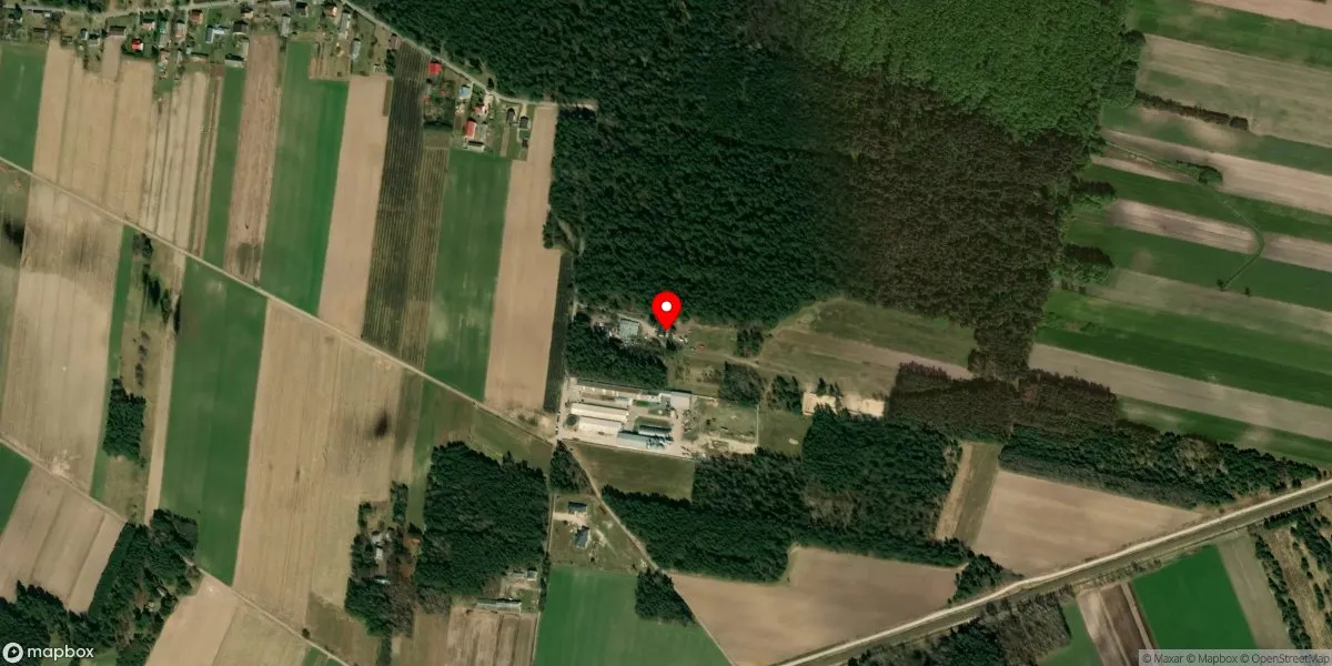 Satelitarny widok na Lubelskie Muzeum Techniki Wojskowej i Użytkowej w Jelnicy