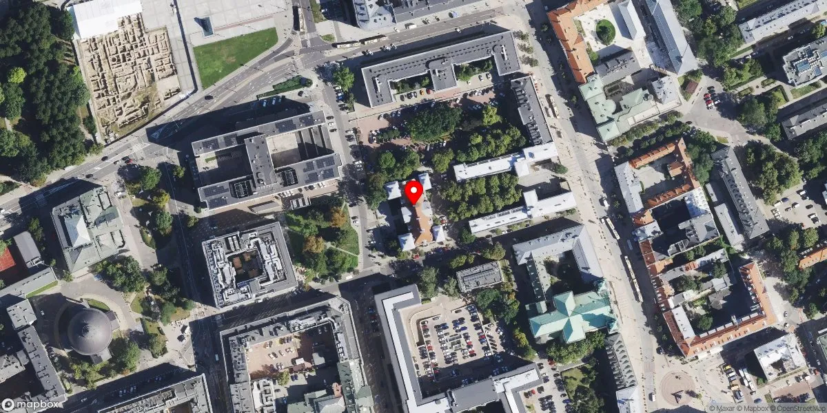 Satelitarny widok na Muzeum Akademii Sztuk Pięknych w Warszawie