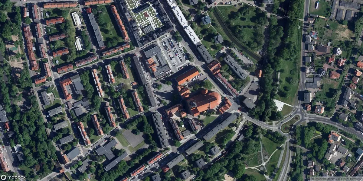 Satelitarny widok na Muzeum Archeologiczno – Historyczne w Stargardzie