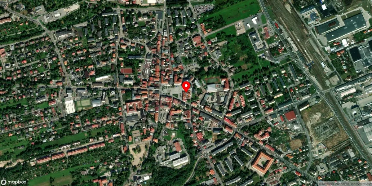 Satelitarny widok na Muzeum Dom Rodzinny Ojca Świętego Jana Pawła II w Wadowicach