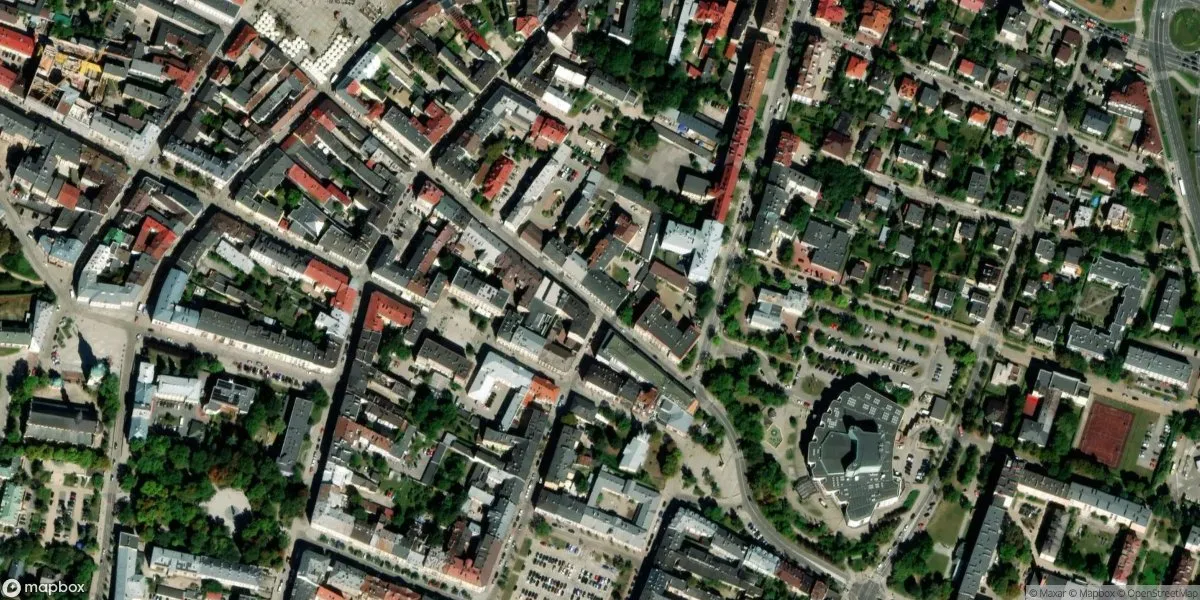 Satelitarny widok na Muzeum Historii Kielc