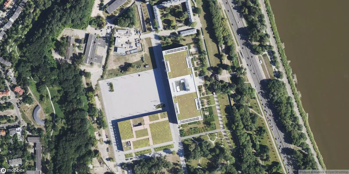 Satelitarny widok na Muzeum Historii Polski w Warszawie