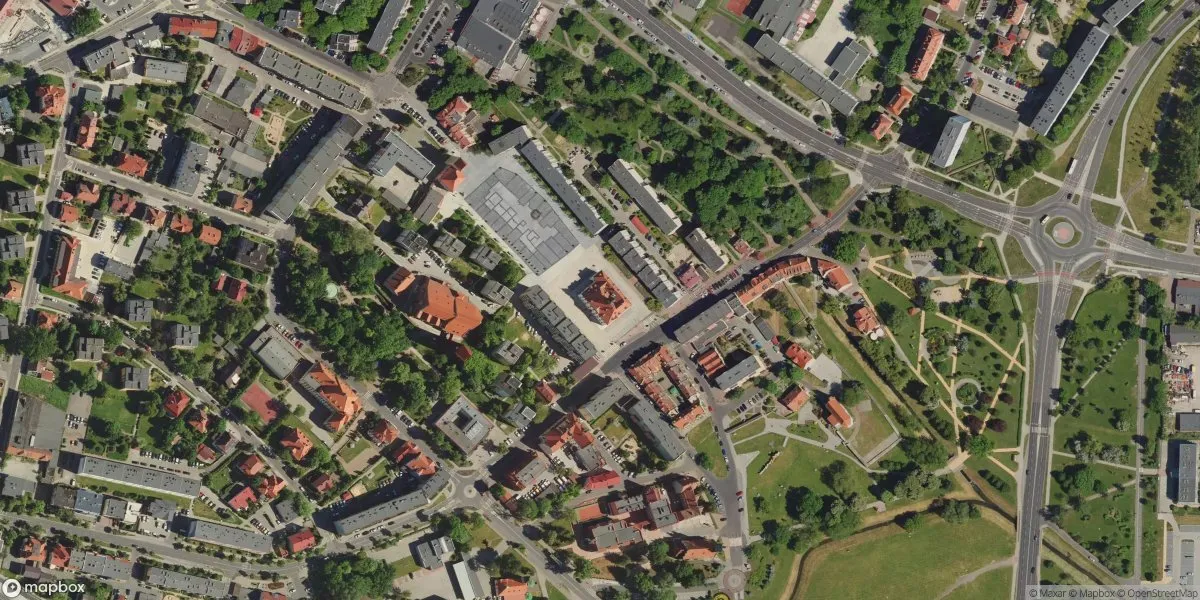 Satelitarny widok na Muzeum Historyczne w Lubinie