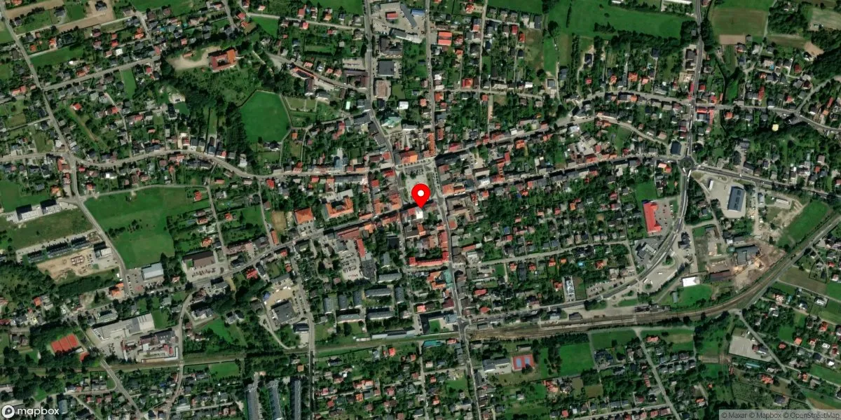 Satelitarny widok na Muzeum im. Aleksandra Kłosińskiego w Kętach