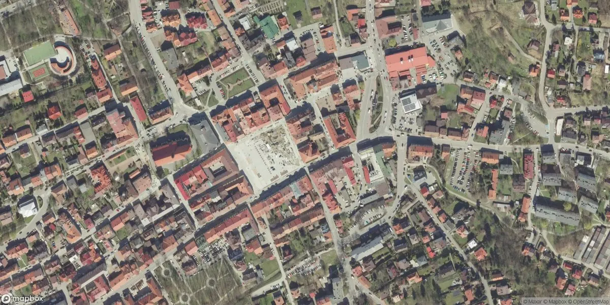 Satelitarny widok na Muzeum im. prof. Stanisława Fischera w Bochni