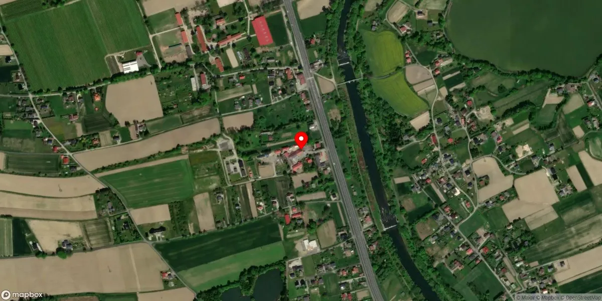 Satelitarny widok na Muzeum „Jazda Historyczna – Galeria Pojazdów i Staroci”
