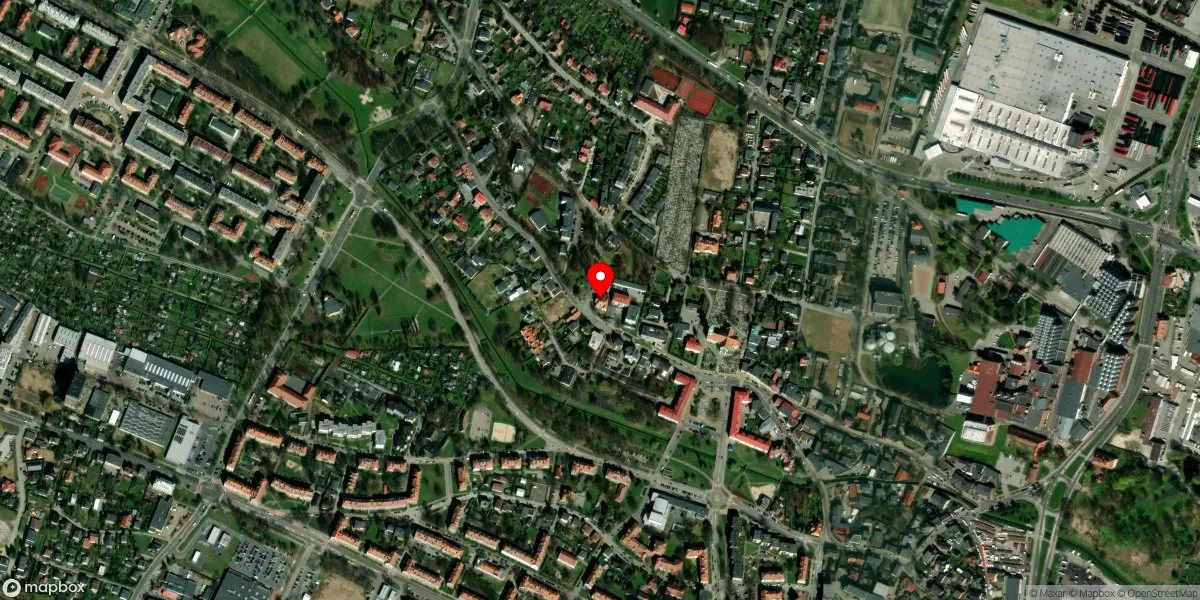 Satelitarny widok na Muzeum Miejskie w Tychach
