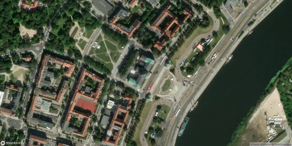 Satelitarny widok na Muzeum Narodowe w Szczecinie