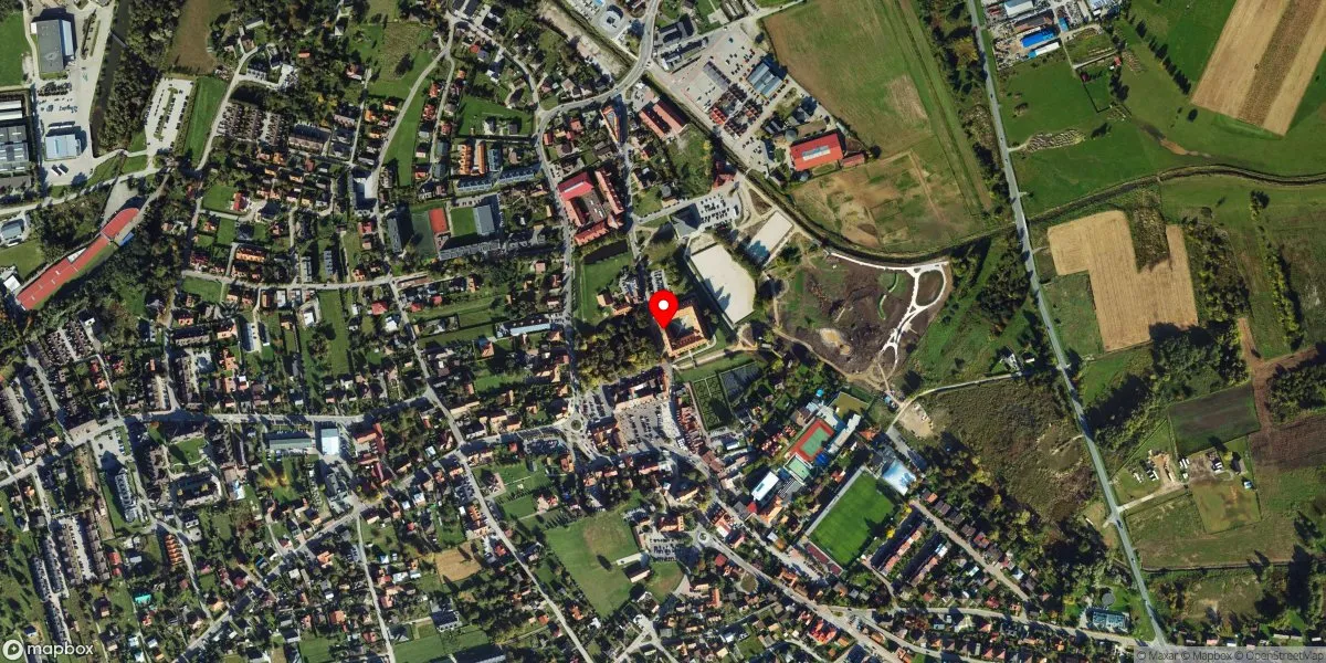 Satelitarny widok na Muzeum Niepołomickie w Niepołomicach
