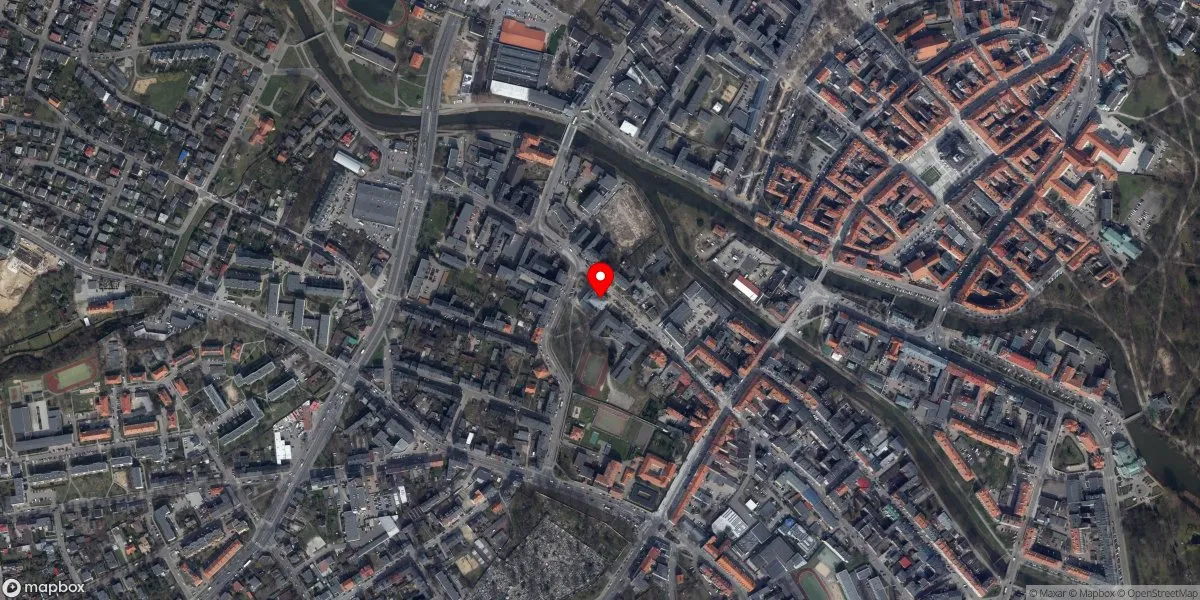 Satelitarny widok na Muzeum Okręgowe Ziemi Kaliskiej w Kaliszu
