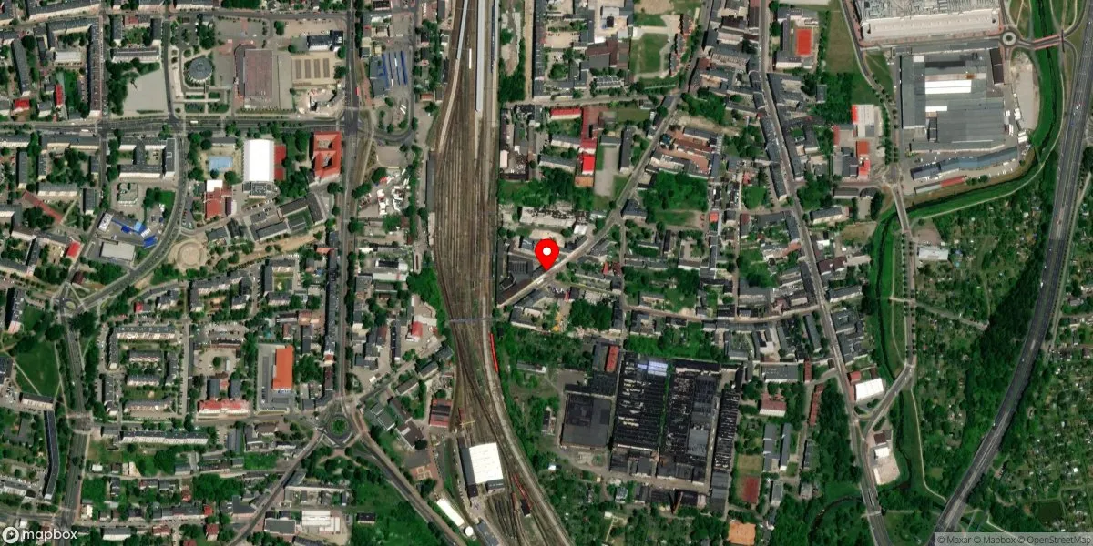 Satelitarny widok na Muzeum Przemysłu Zapałczanego w Częstochowie