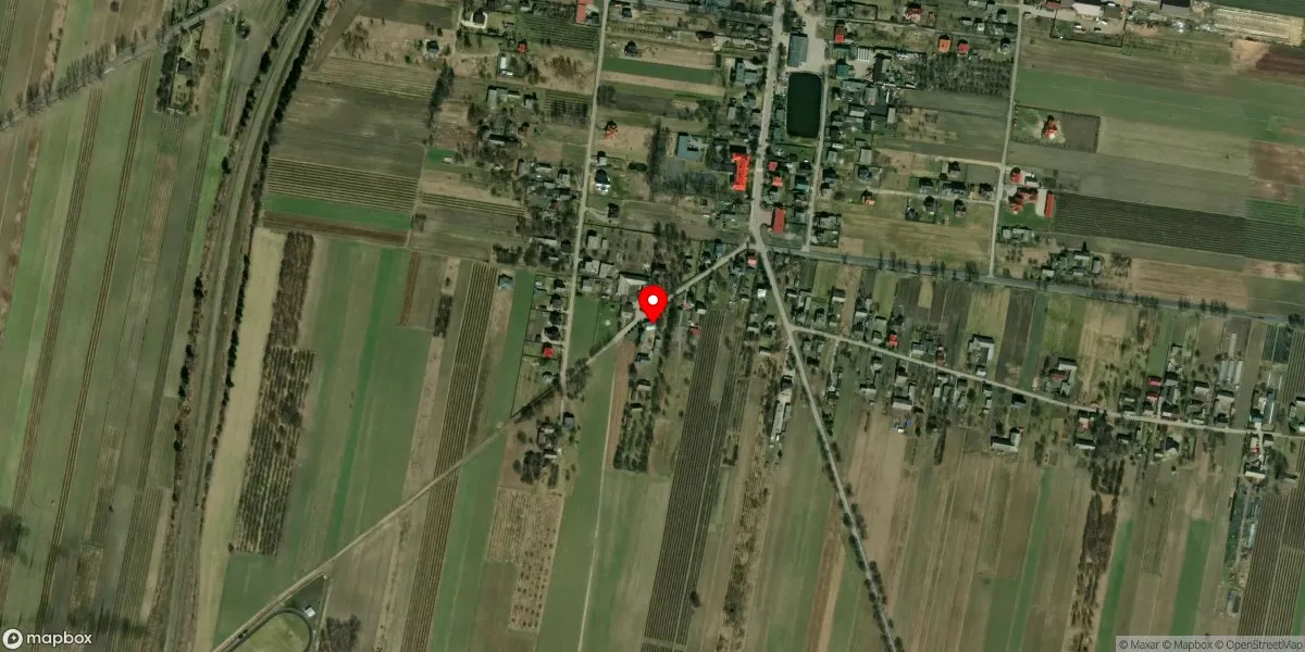 Satelitarny widok na Muzeum Regionalne im. Wł. St. Reymonta w Lipcach Reymontowskich