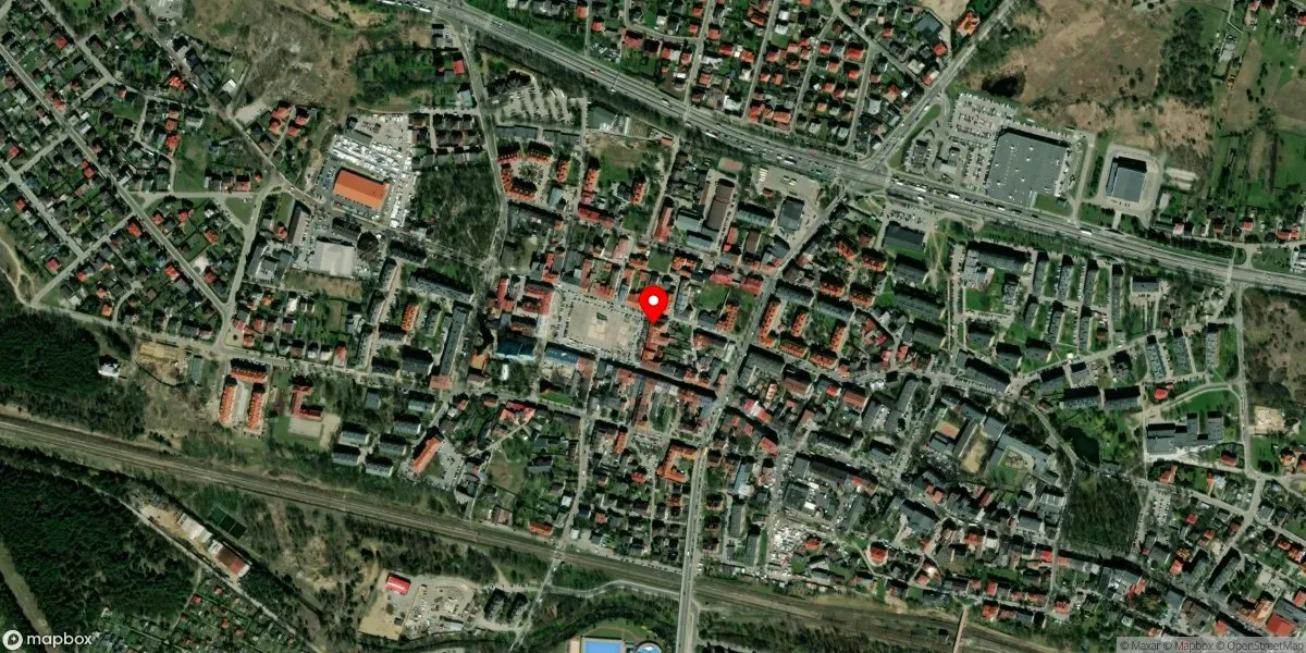 Satelitarny widok na Muzeum Regionalne PTTK im. Antoniego Minkiewicza w Olkuszu