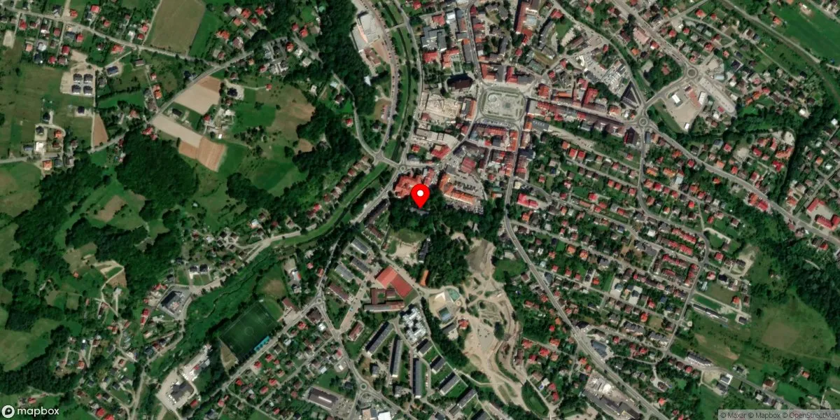 Satelitarny widok na Muzeum Regionalne Ziemi Limanowskiej