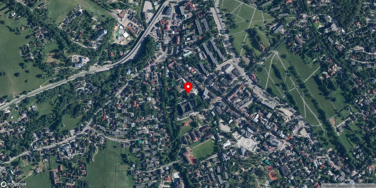 Satelitarny widok na Muzeum Tatrzańskie im. dra Tytusa Chałubińskiego w Zakopanem