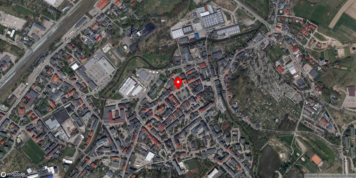 Satelitarny widok na Muzeum Tkactwa w Kamiennej Górze