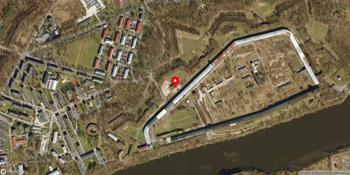 Satelitarny widok na Muzeum Twierdzy Modlin w Nowym Dworze Mazowieckim