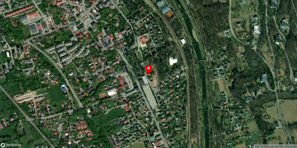 Satelitarny widok na Muzeum Ustrońskie im. Jana Jarockiego w Ustroniu