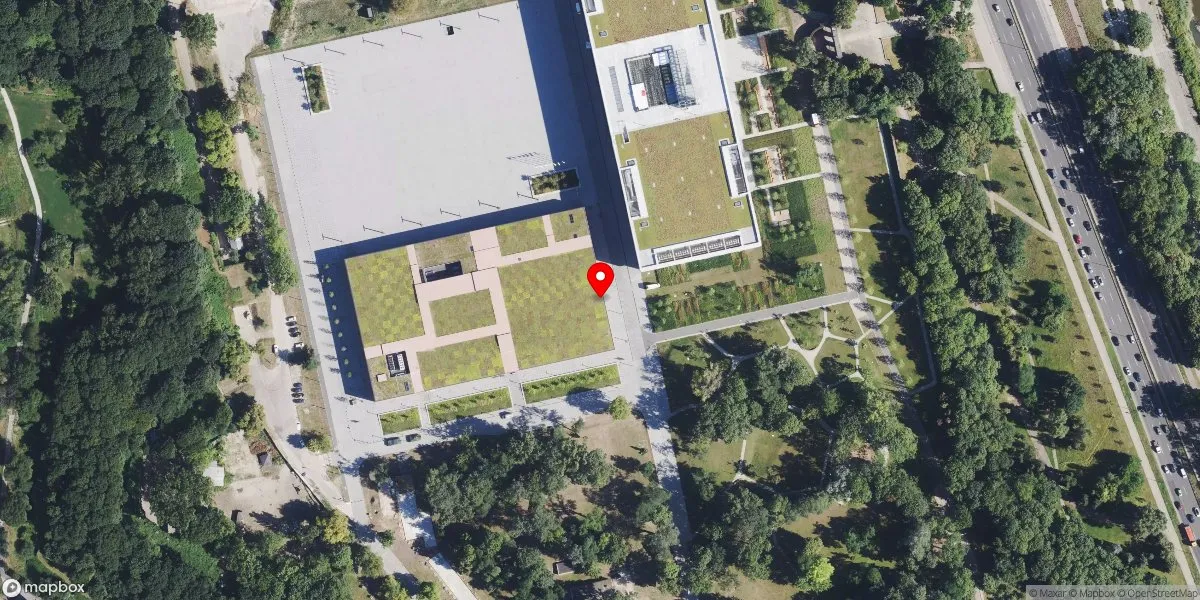 Satelitarny widok na Muzeum Wojska Polskiego w Warszawie
