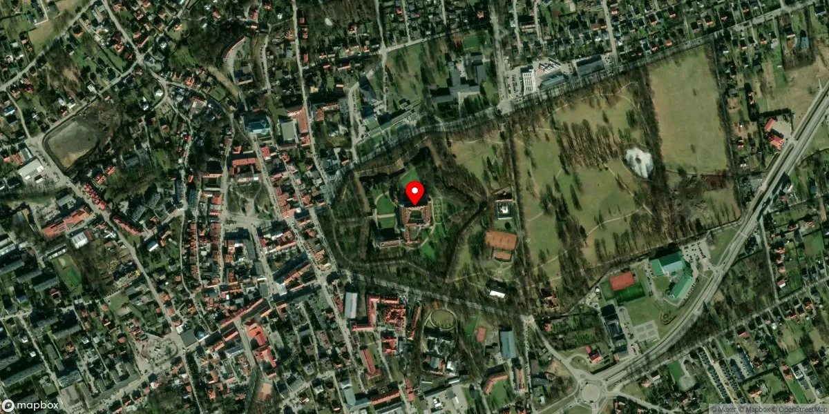 Satelitarny widok na Muzeum-Zamek w Łańcucie