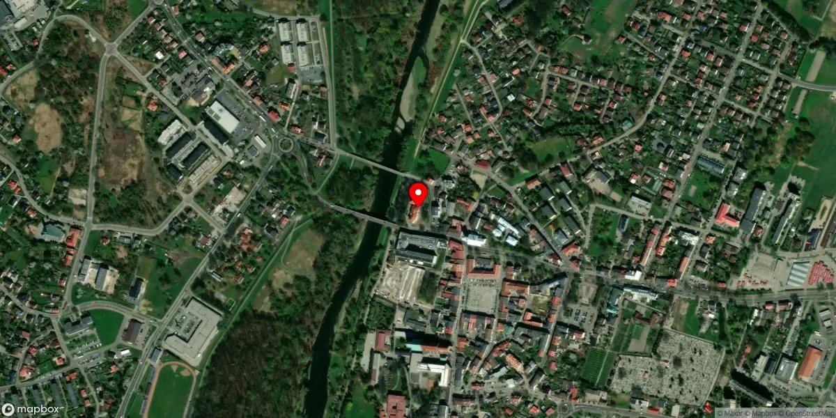 Satelitarny widok na Muzeum Zamek w Oświęcimiu