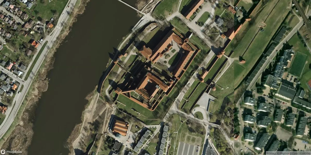 Satelitarny widok na Muzeum Zamkowe w Malborku
