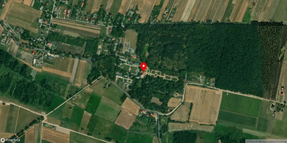 Satelitarny widok na Muzeum Zamoyskich w Kozłówce