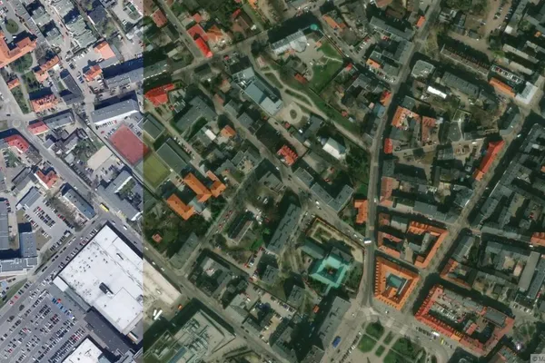 Widok z lotu ptaka: Muzeum Ziemi Kujawskiej i Dobrzyńskiej we Włocławku