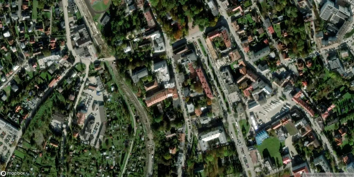 Satelitarny widok na Muzeum Ziemi Sądeckiej