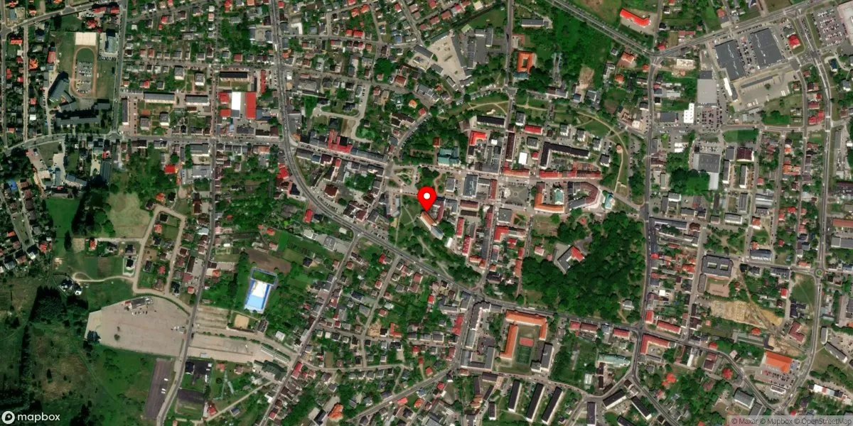 Satelitarny widok na Muzeum Ziemi Wieluńskiej w Wieluniu